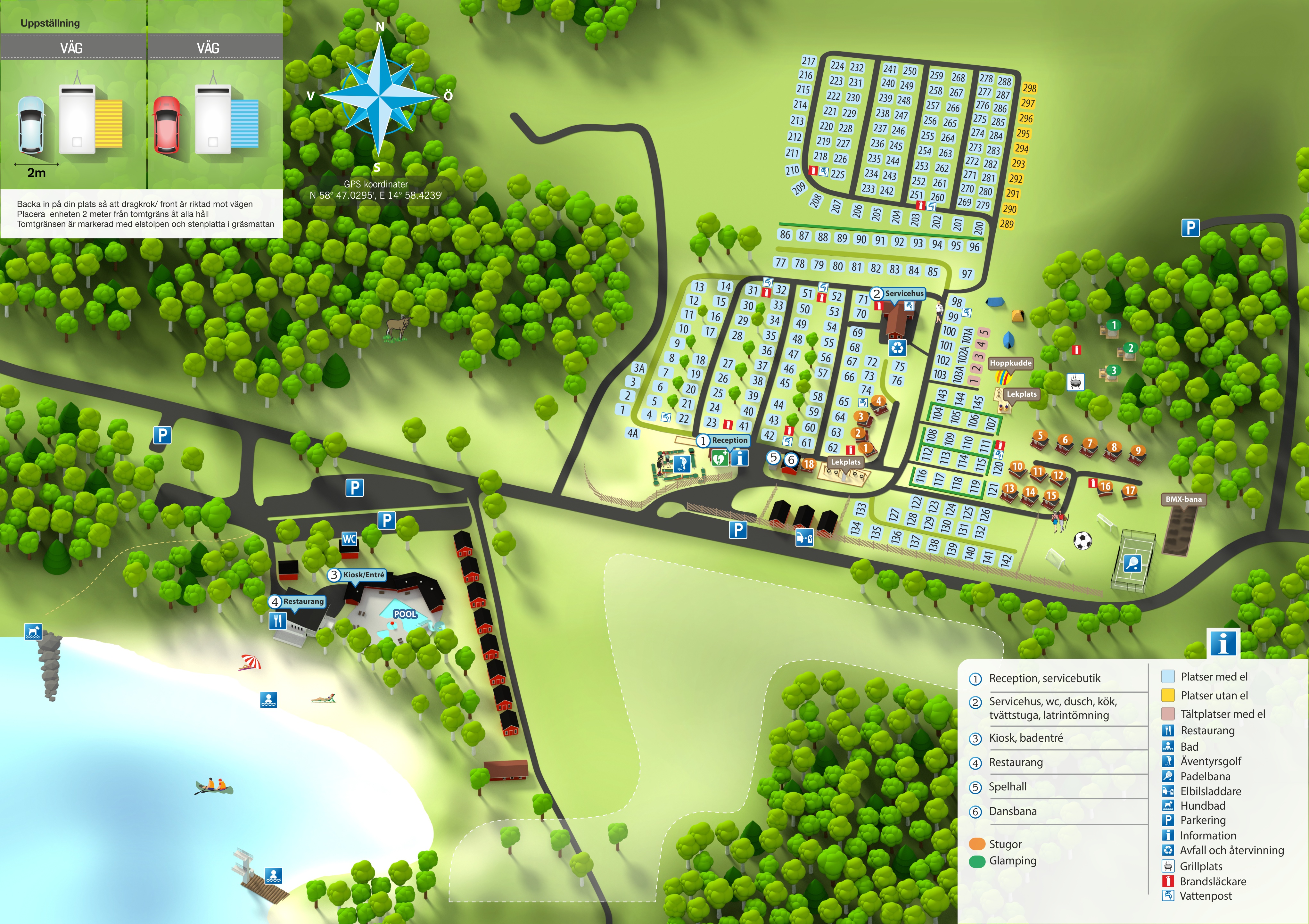Karta över campingen